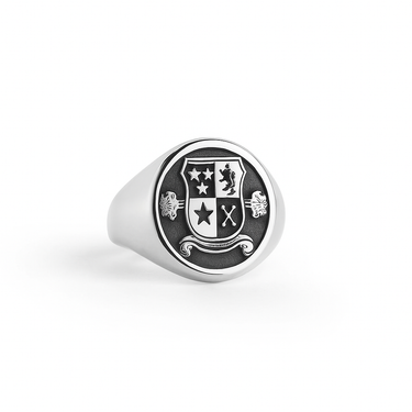 950 Silver Heraldic Ring — Pinky Ring of Power